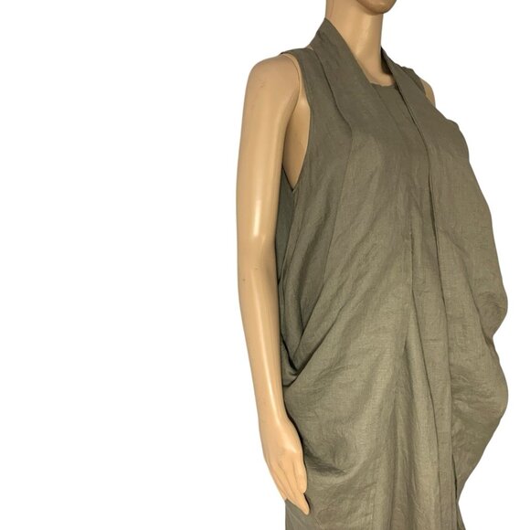 Avant Garde Grunge Long Maxi Dress Women’s Sz M Lagenlook Linen Draped Rick - Picture 4 of 11